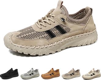 Generic Orthopedic Shoes for Men, Slip On Orthopedic Hiking Shoes,Solid Arch Support,Breathable Mesh Elastic Laces (Khaki,11.5)