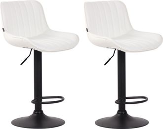 Clp Pack De 2 Taburetes De Bar Lentini En Polipiel Blanco Negro