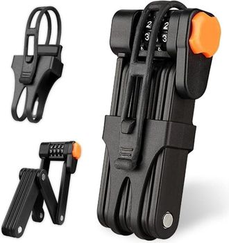 OEM Candado Para Bicicleta Plegable, Robusto, Combinaci&oacute;n De 4 D&iacute;gitos, Fabricado En Acero Endurecido, Longitud 85 Cm, Para Bicicletas, Motos Y Scooters