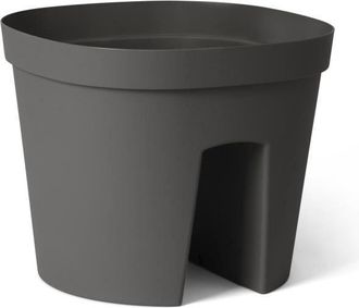 OEM Maceta De Barandilla - Garden Id Smile - Anth. 30 Cm - Se Adapta A Todas Las Barandillas - Reserva De Agua - Reciclado Y 100% Reciclable