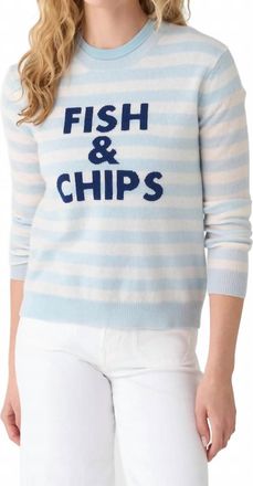 JUMPER 1234 Cashmere Fish And Chips Crew Sweater In Pale Blue