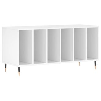 vidaXL Mueble Para Discos Madera Contrachapada Blanco 100x38x48 Cm Vidaxl