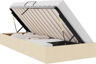 vidaXL Estructura De Cama Ottoman Crema 100 X 200 Cm Tela Vidaxl