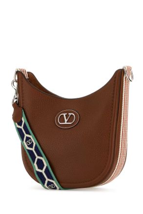 Valentino Garavani Womens Caramel Leather Vlogo Signature Shoulder Bag Selleriabiancotestadimoroivorynavy Borse A Tracolla