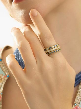 Tanya Farah Fine Jewelry 18K yellow gold diamond and sapphire ring