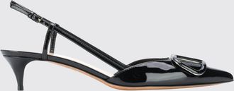 Valentino Garavani Slingback VLogo Signature in pelle verniciata con tacco basso