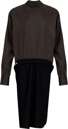 Maison Margiela Abito midi con design a inserti - Nero