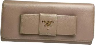 Prada Pre-owned Vintage Portemonnee - Dames - Vintage Accessoires - Beige - ONE Size - Leer - Vintage