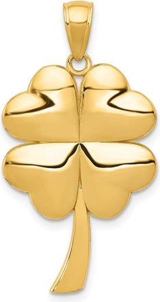 Diamond2Deal 14k Gold Solid Polished 4-Leaf Clover Pendant
