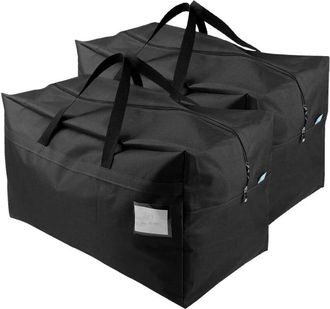 OEM Paquete De 2 Bolsas De Almacenamiento Grandes Para Ropa, Ropa De Cama Y Decoraciones De Festivales, 100 L, Color Negro