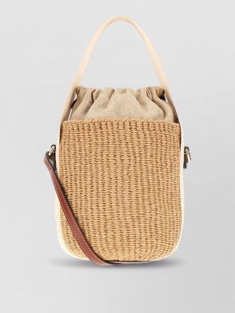 Chlo&eacute; fairtrade material woody small bucket bag