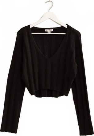 HYFVE Womens Cropped Ribbed Sweater In Black