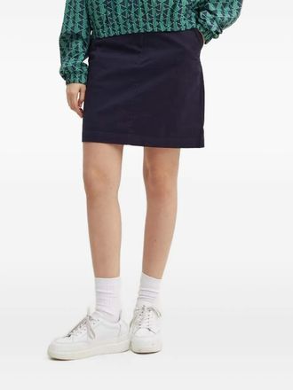 GANT Twill mini-rok met knoopsluiting - Blauw