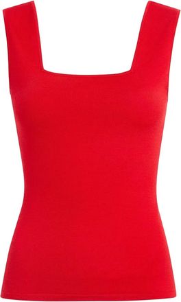 Khaite Satijnen top met vierkante hals - Rood