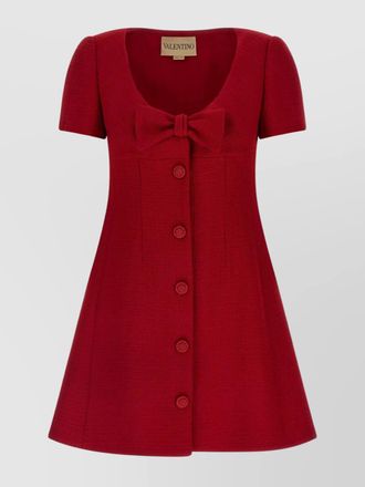 Valentino Garavani bow detail dress scoop neckline