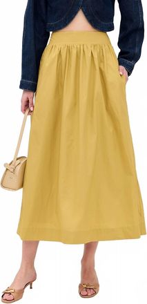 Marea Charlotte Midi Skirt In Chartreuse