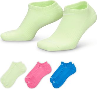 Nike Unisex Everyday Plus Cushion Training No-Show Socks (3 Pairs) in Multicolor | SX6889-969