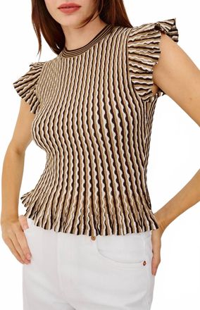 Rails Bryn Fitted Top In Brown Stripe