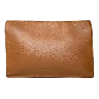 Bulgari Pre-owned Vintage Leren Clutch - Dames - Vintage Clutch - Bruin - ONE Size - Leer - Vintage