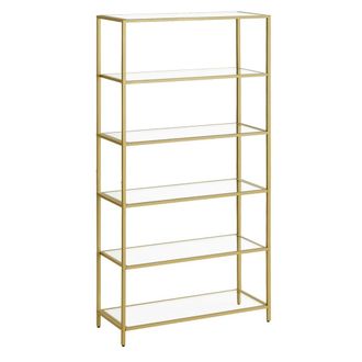 Vasagle Estanter&iacute;a de 30 x 80 x 177,3 cm de color dorado met&aacute;lico