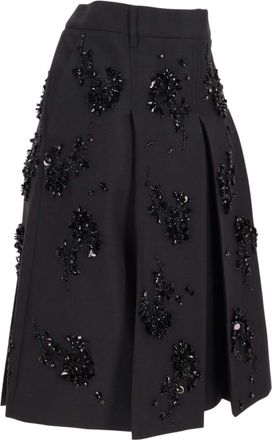 Miu Miu Black Embellished Midi Skirt