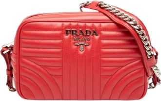Prada Pre-owned Vintage Crossbody Tas - Dames - Vintage Schoudertas - Rood - ONE Size - Leer - Vintage