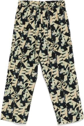 Pierre-Louis Mascia Straight Trousers, male, Multicolor, M, Dark Green Drawstring Trousers