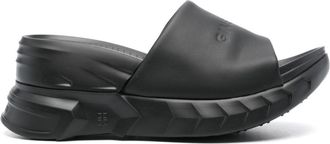 Givenchy logo-debossed leather slides - women - Calf Leather - 39 - Black