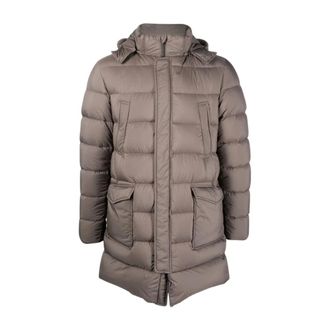 Herno Woven Half Coat - Heren - Dons jassen - Beige - XL - Nylon - Jassen