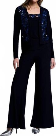 Joseph Ribkoff Sequin Twin Set In Midnight Blue