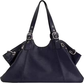 Generic Handbag Female High-end Sense Y2k Sweet Cool Hot Girl Motorcycle Bag Large Capacity Commuting Versatile Travel Tote Bag(black,A)