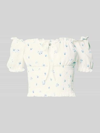 Only Slim Fit Blusentop mit Allover-Muster Modell HILLARY in Weiss, Gr&ouml;&szlig;e XL