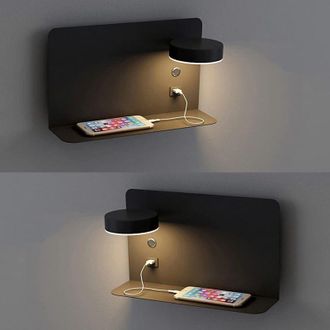 OEM L&aacute;mpara De Pared Led Ajustable De 12 W Con Carga Usb, 3 Temperaturas De Color, Rotaci&oacute;n De 330&deg;, L&aacute;mpara De Pared Moderna Con Interruptor Para Interio
