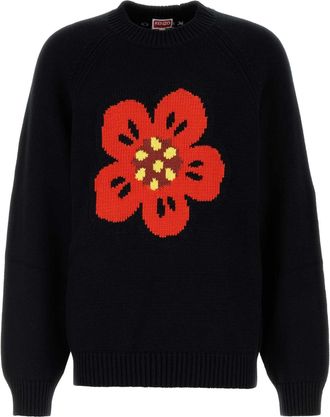 Kenzo Black Cotton Blend Sweater
