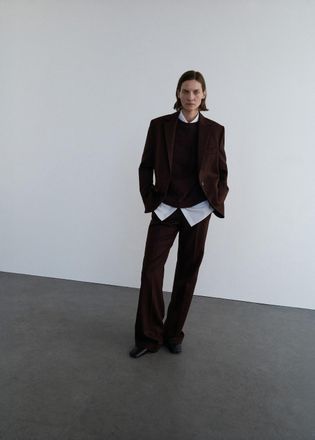 Mango Pantaloni completo 100% lana marrone - Donna - 40 - MANGO