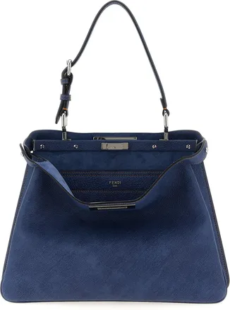 Fendi Peekaboo Soft Medium Borse A Spalla E Tracolla Blu-Donna