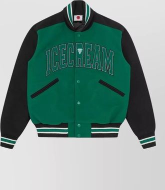 Icecream contrasting stripe single breasted jacket
