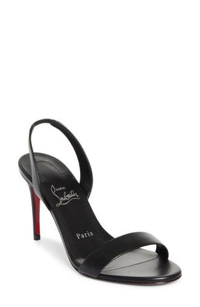 Christian Louboutin Marilyn Slingback Sandal in B439 Black/Lin Black at Nordstrom, Size 10.5Us