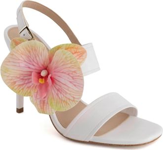 Andrea Womens Spring Heeled Sandals In White