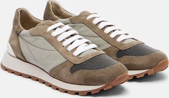 Brunello Cucinelli Monili suede-trimmed sneakers