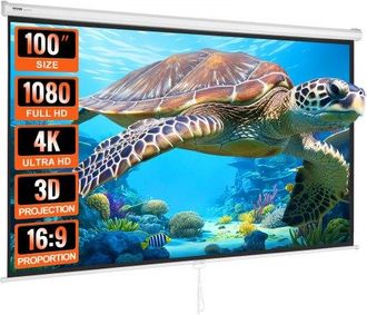 OEM Projektion Beamer Leinwand 254 Cm Hd 4k Outdoor Indoor Manuelle Projektor Screen Schnelles Klappbare Tragbare Filmleinwand 16: 9 F&uuml;r Heimkino, Camping