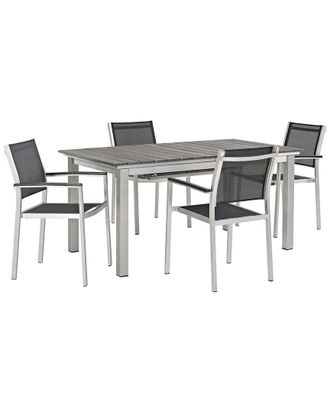 ModWay Shore 5Pc Outdoor Patio Aluminum Outdoor Dining Set