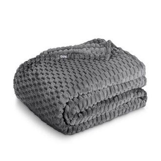 Bare Home Waffle Microplush Fleece Throw Blanket in Grey at Nordstrom