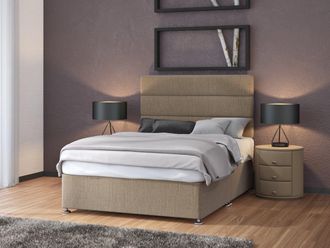 Bedmaster Linen Divan Base in Grey | Size: Small Single