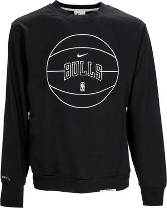 Nike Chicago Bulls Crewneck Sweatshirt - Heren - Sportshirts - Zwart - L - Katoen - Fitness