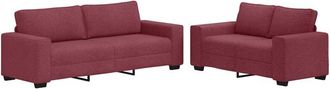 vidaXL Vidaxl - Juego De Sof&aacute;s Con Cojines 2 Piezas Tela Rojo Tinto