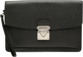 Louis Vuitton Pre-owned Belaia Clutch - Dames - Vintage Clutch - Zwart - ONE Size - Leer - Vintage