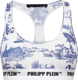 Philipp Plein En Plein Air Bra - Dames - BHs - Blauw - XS - Katoen - Ondergoed