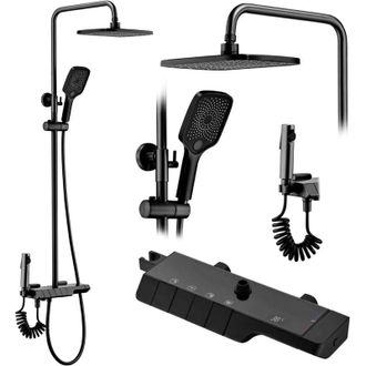 Rea Kit De Ducha Rob Termostato Negro Sku Rea-p6627