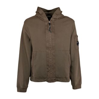 C.P. Company Light Jackets, male, Green, Size: XL Sweatshirts Hooded Open